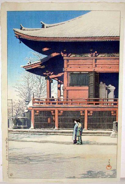 Hasui Kawase - Asakusa Kannon in the Snow