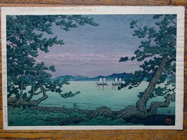 Hasui Kawase - Matoba Beach at Takehara — 竹原的場