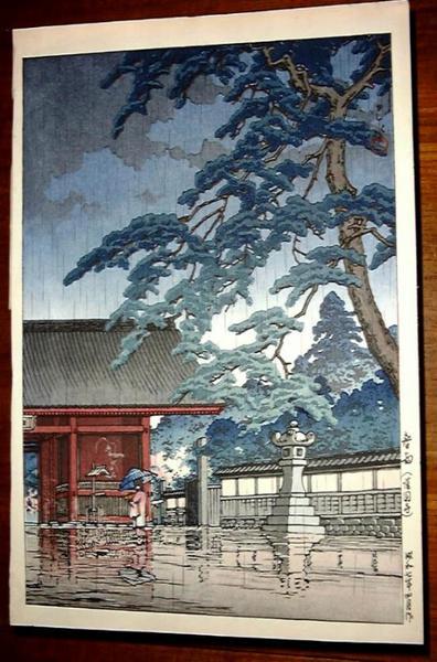 Hasui Kawase - Spring Rain- Gokokuji