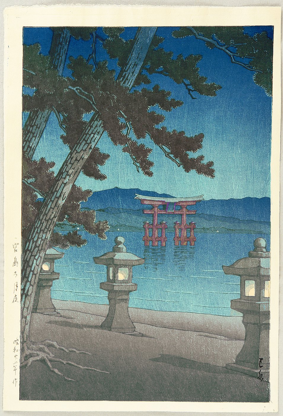 Hasui Kawase - Moonlit Night in Miyajima