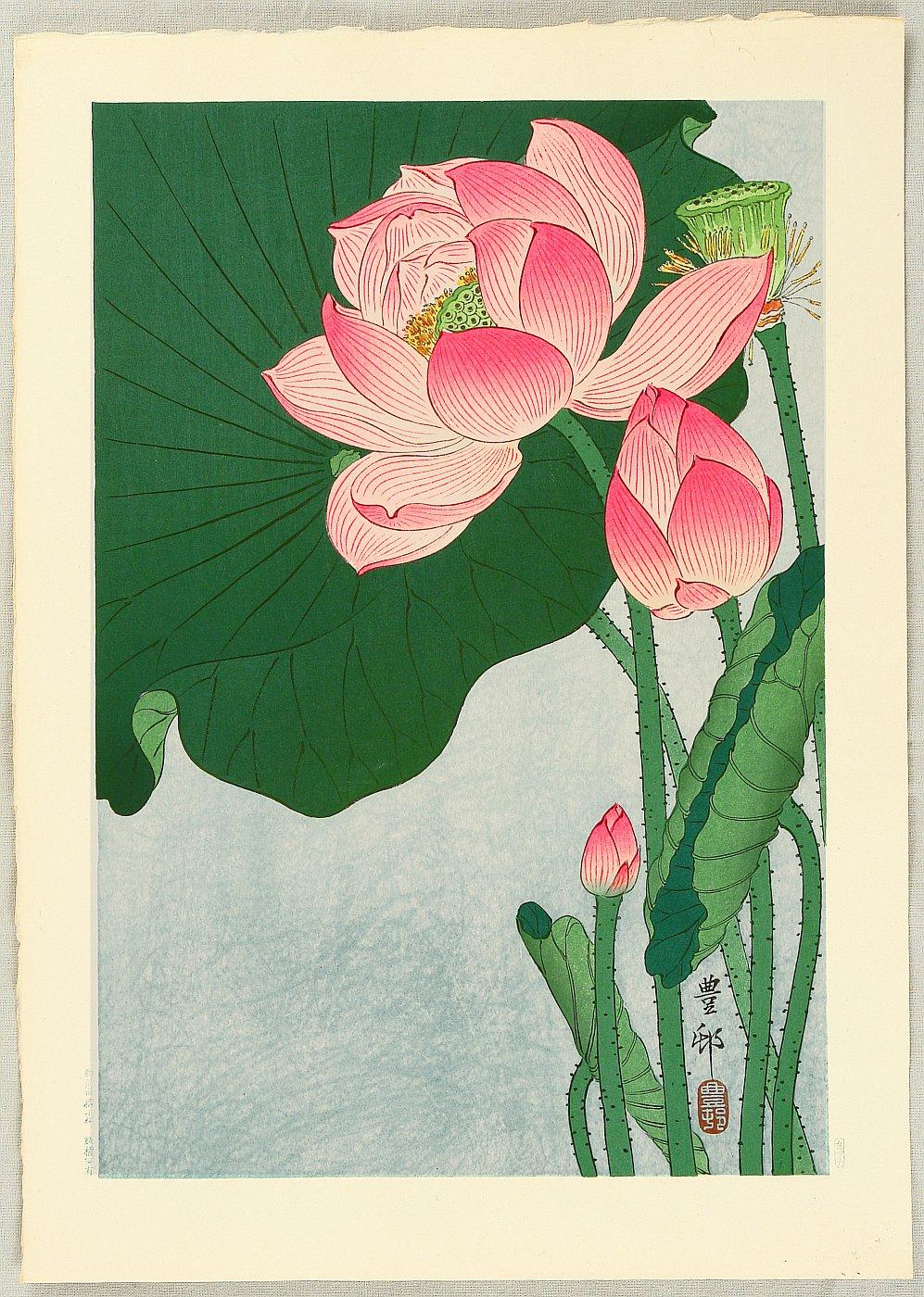 Ohara Koson - Flowering Lotus