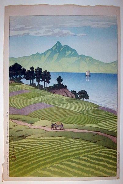 Hasui Kawase - Mount Unsen From Amakusa