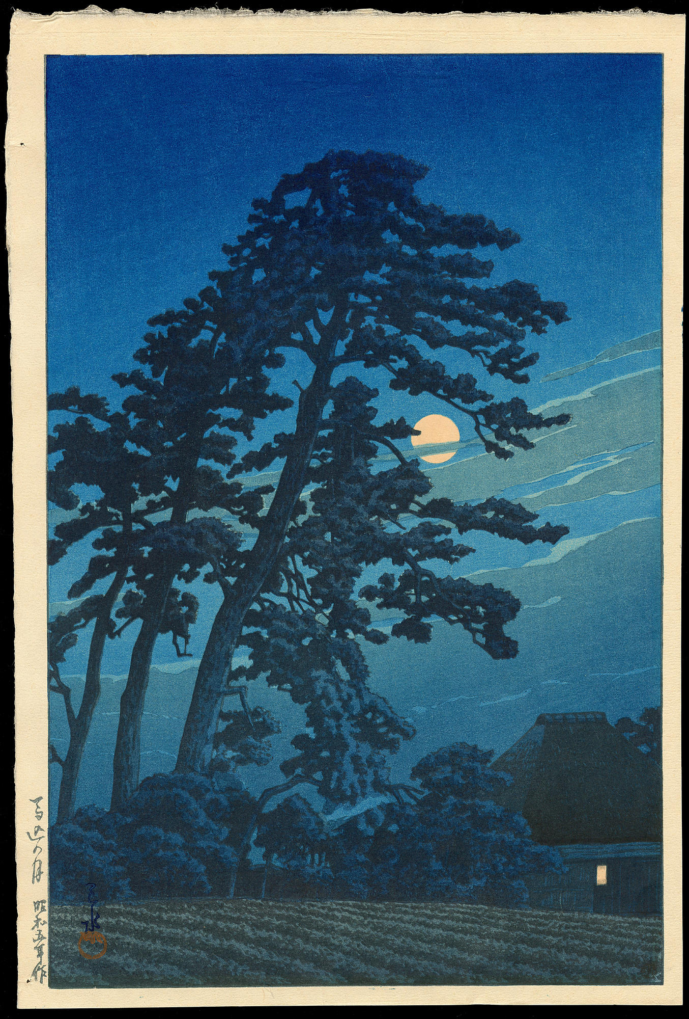 Hasui Kawase - Moon at Magome – 馬込の月