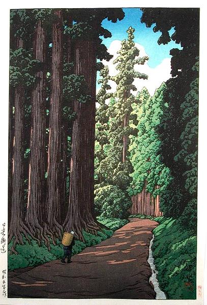 Hasui Kawase - An Avenue at Nikko – Nikko Kaido