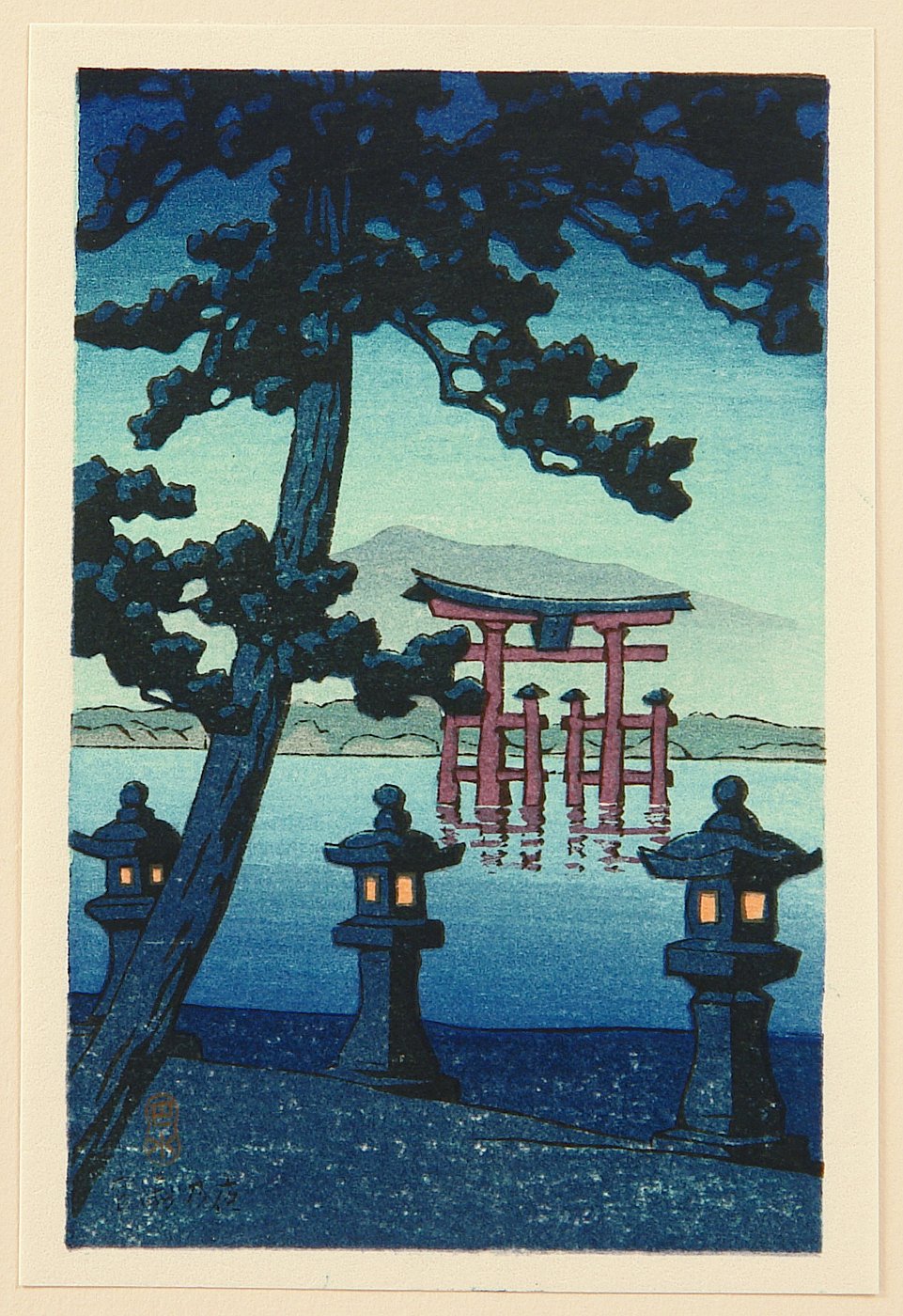 Hasui Kawase - Torii at Miyajima