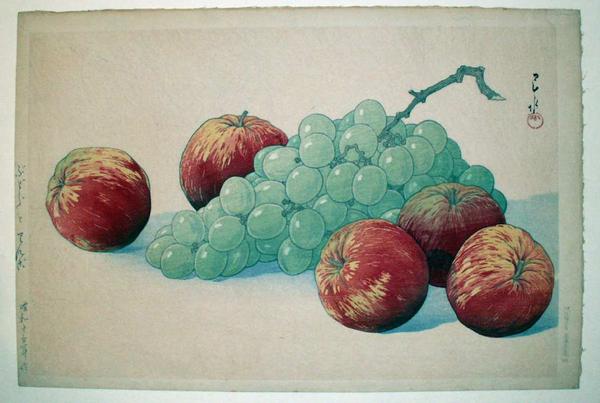 Hasui Kawase - Grapes and apples — Budo to ringo