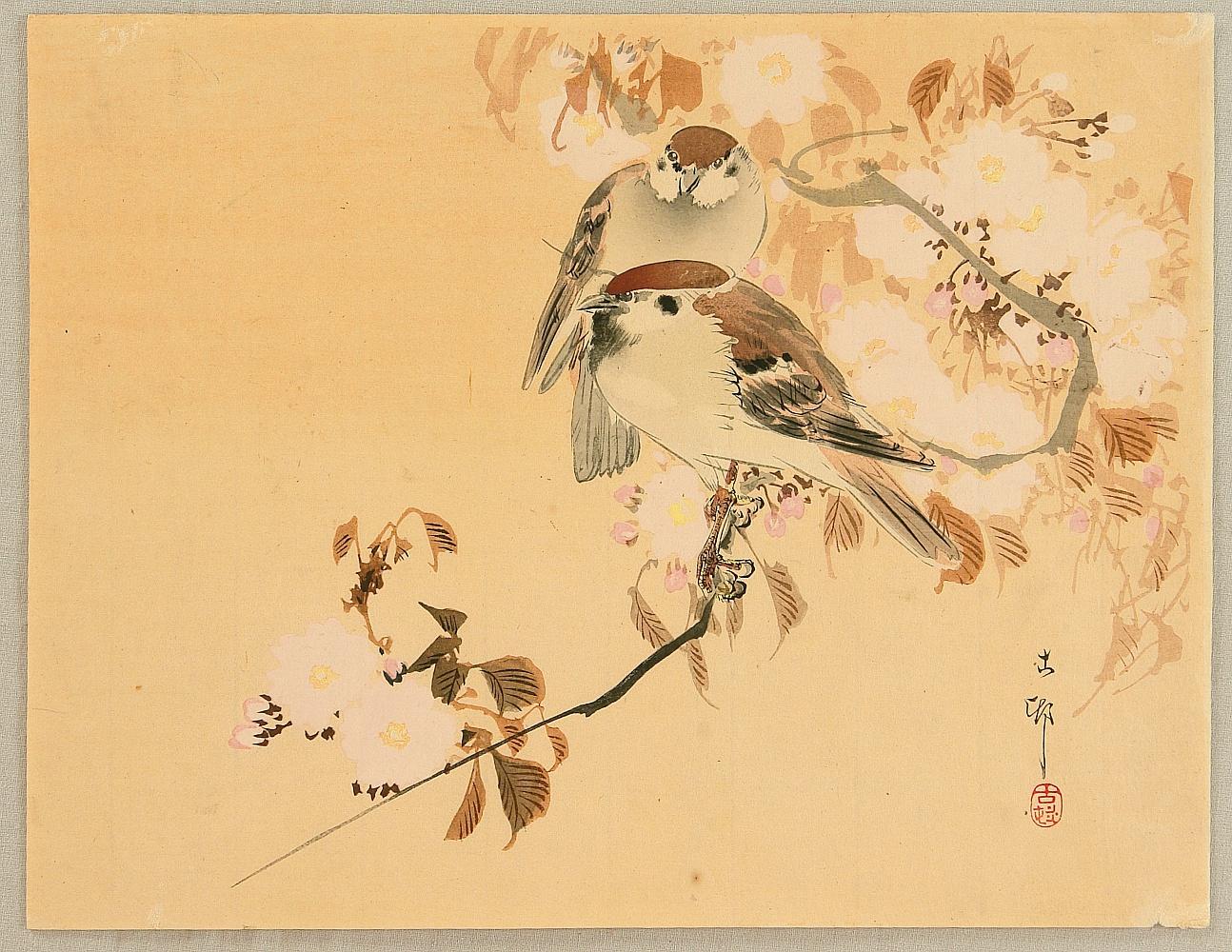 Ohara Koson - Sparrows and Cherry Blossoms