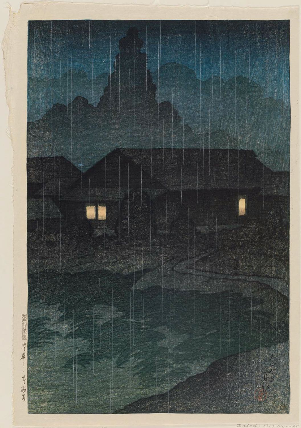 Hasui Kawase - Tsuta Hot Springs, Mutsu Province (Mutsu Tsuta onsen), from the series Souvenirs of Travel I (Tabi miyage dai isshû)