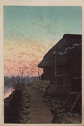 Hasui Kawase - Sunset at Morigaseki (Morigaseki no sekiyo)