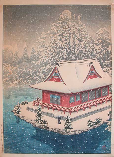 Hasui Kawase - Snow at Inokashira