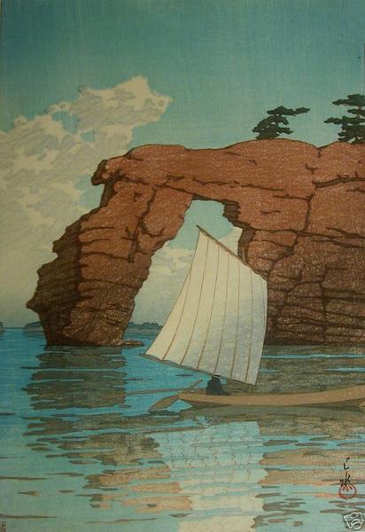 Hasui Kawase - Zaimoku Island in Matsushima