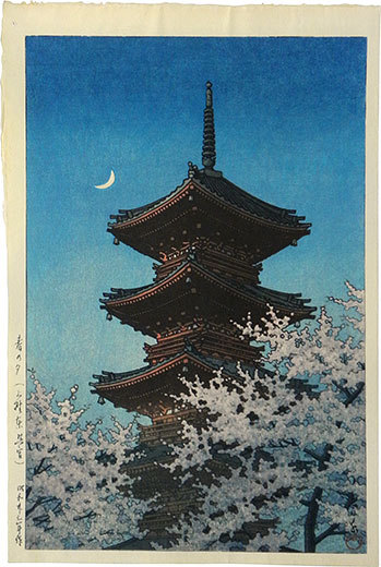 Hasui Kawase - Ueno Toshogu Shrine, Spring Evening (Haru no yu, Ueno Toshogu)