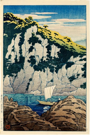 Hasui Kawase - Horai Rock, Kiso River