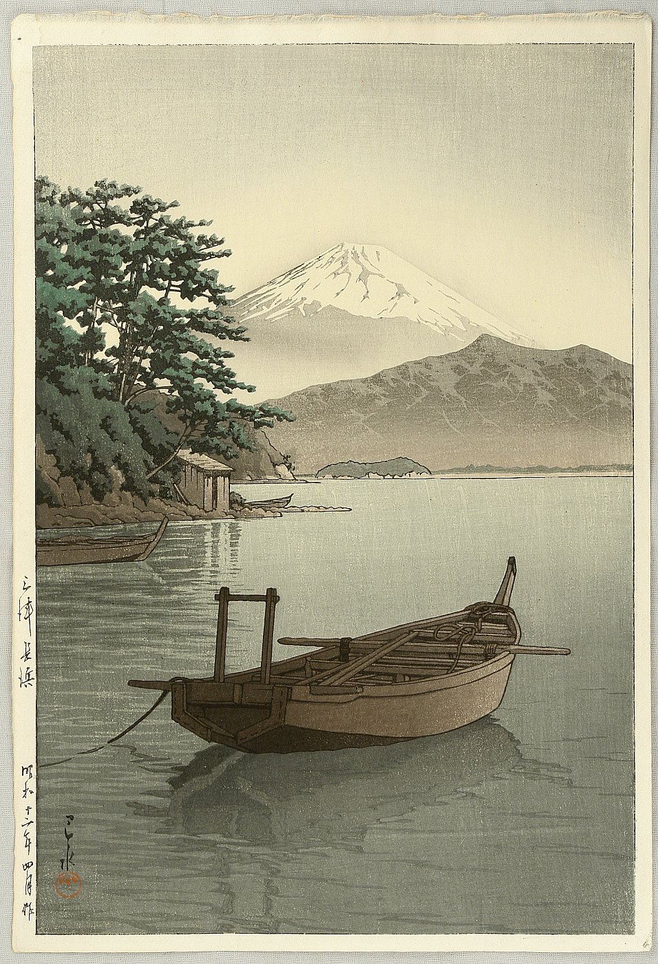 Hasui Kawase - Mt.Fuji Seen from Nagahama