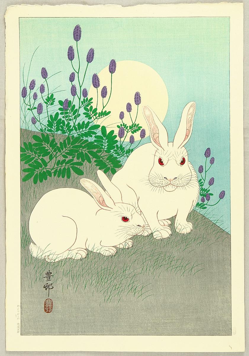 Ohara Koson - Grouchy Rabbits