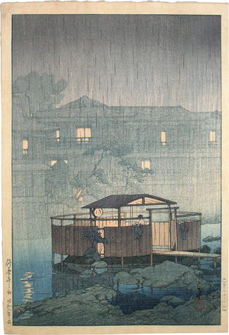 Hasui Kawase - Rain at Shuzen-ji (Hot Springs) (Shuzenji no ame)