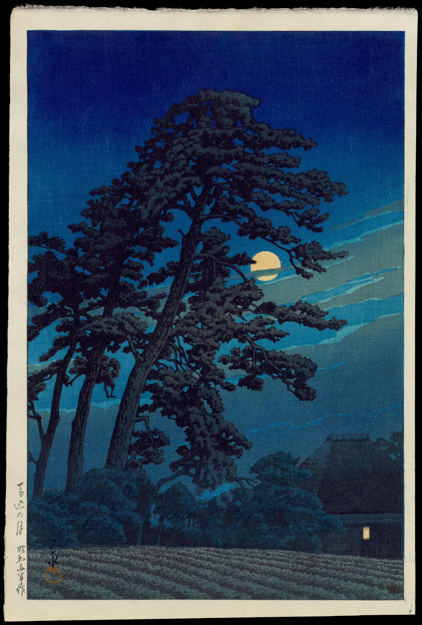 Hasui Kawase - Moon At Magome – 馬込の月