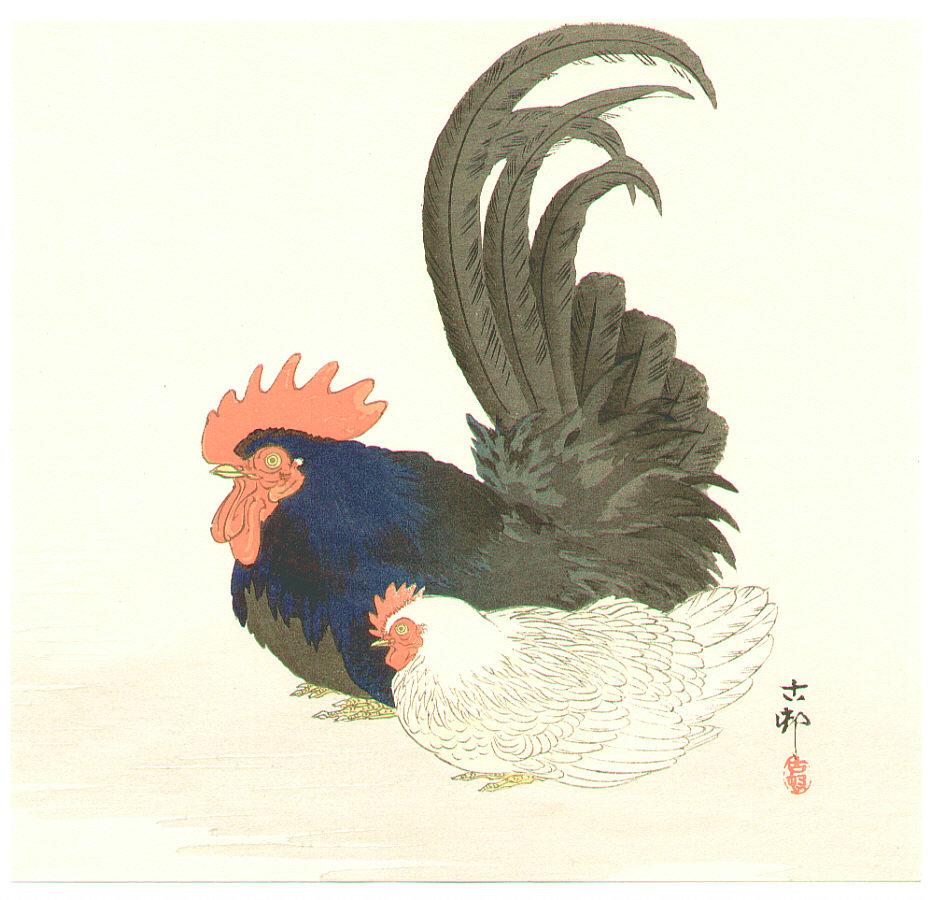 Ohara Koson - Rooster and Hen