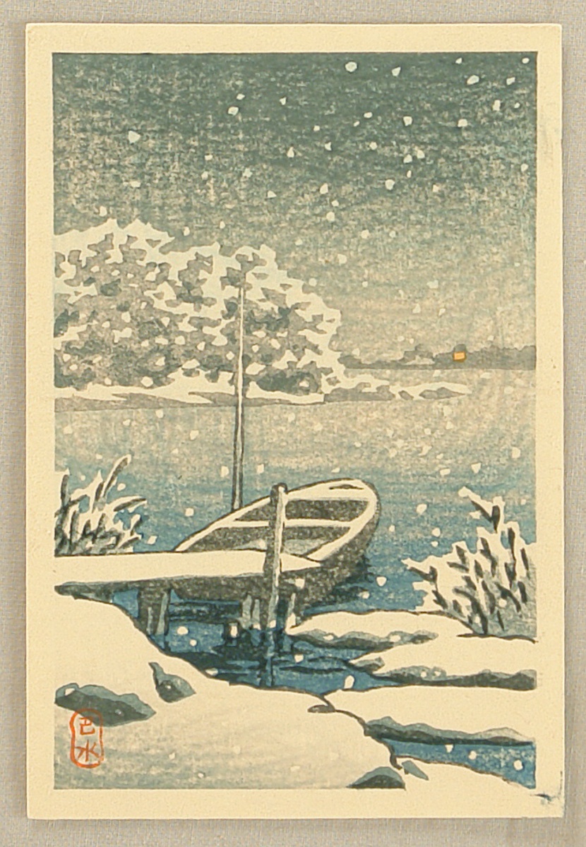 Hasui Kawase - Boat in Snow