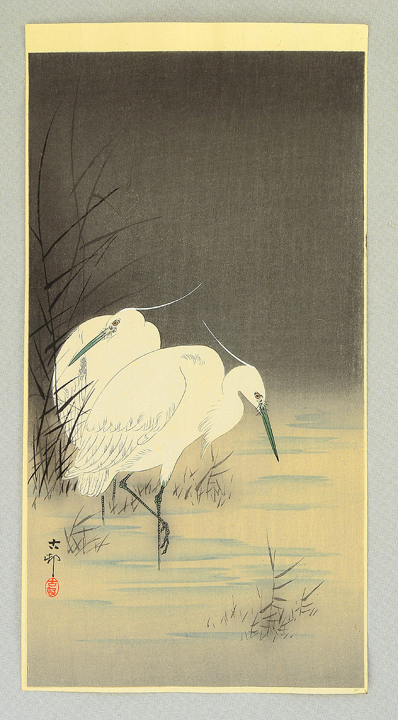 Ohara Koson - Two Egrets at Night