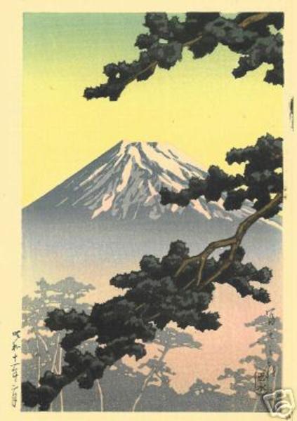 Hasui Kawase - Sacred Mountain Fuji — 富士の朝