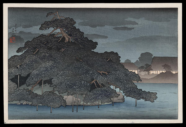 Hasui Kawase - Rainy Night on the Pine Islet Matsunoshima