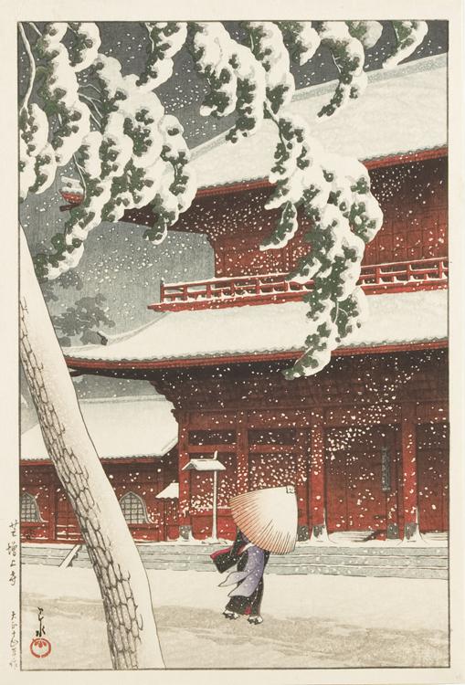 Hasui Kawase - Zojo Temple Shiba, from the series Twenty Views of Tokyo