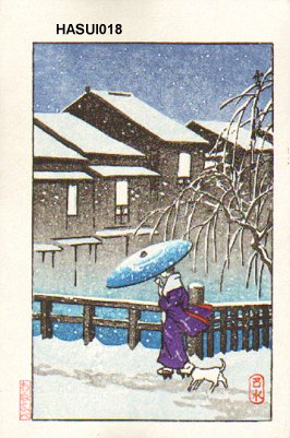 Hasui Kawase - A Walk in the Snow