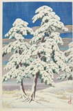 Hasui Kawase - Pine Tree in Clear Weather after Snow