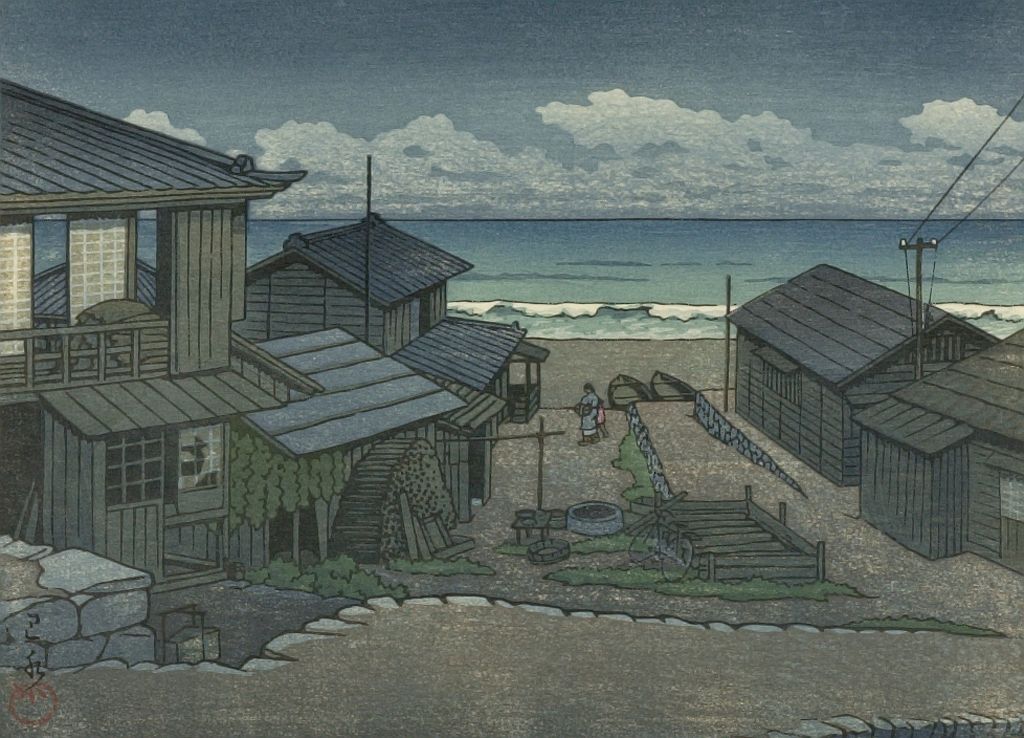 Hasui Kawase - Cloudy Day in Mito: Small Version Print, Shôwa period, dated 1951