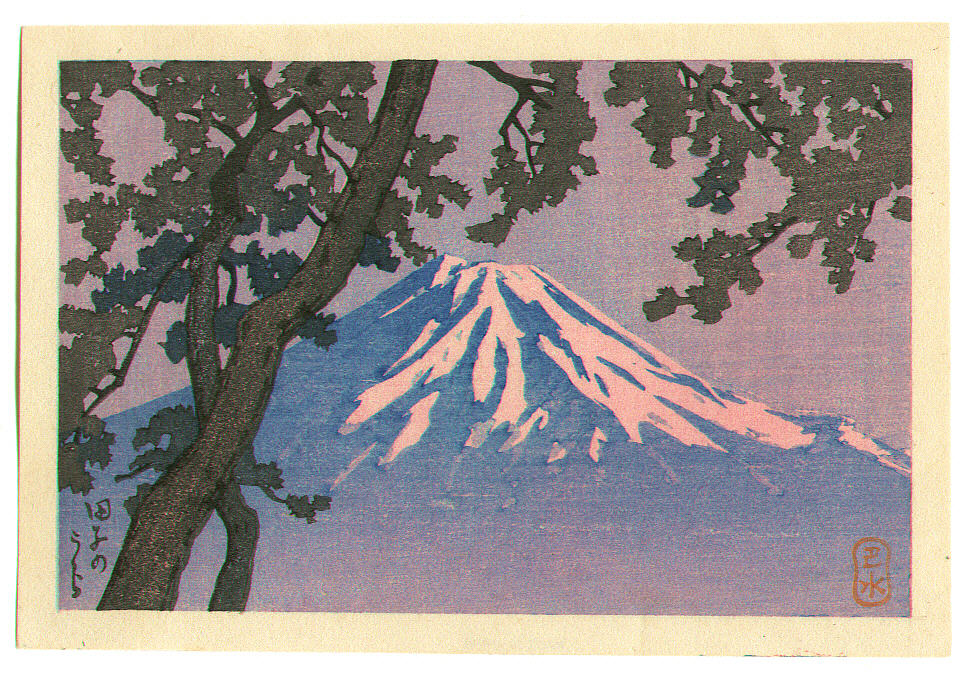 Hasui Kawase - Mt. Fuji seen from Tagonoura – purple version