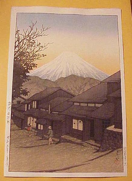 Hasui Kawase - Mt Fuji From Yuimachi at Suruga