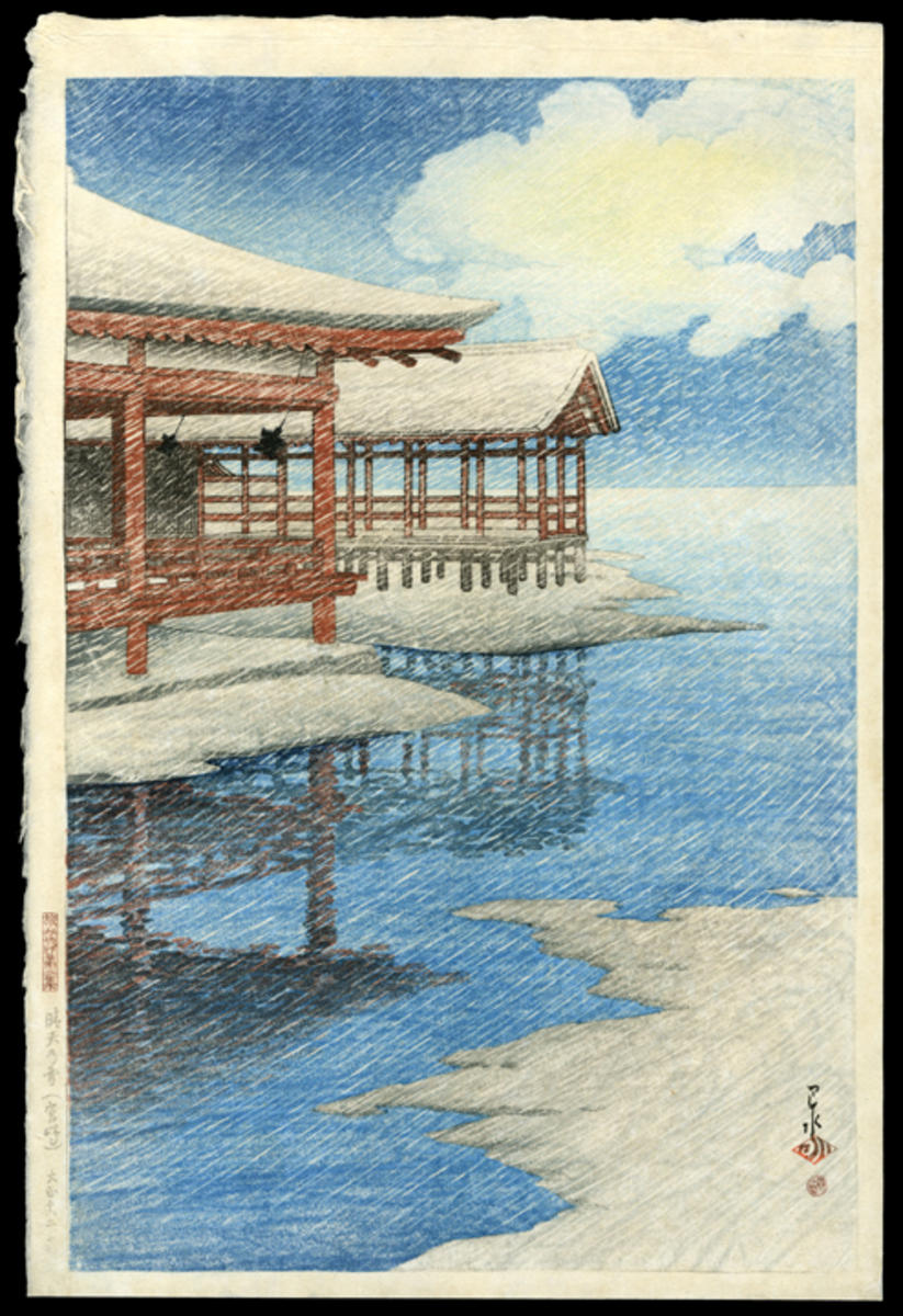 Hasui Kawase - A Fine Winter’s Sky, Miyajima