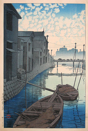 Hasui Kawase - Twenty Views of Tokyo: Morning at Onegishi (Tokyo Nijukkei: Onegishi no asa)