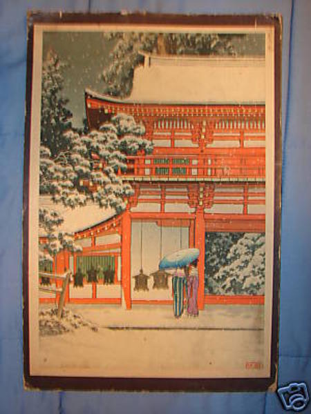 Hasui Kawase - Shinto Shrine of Kasuga at Nara