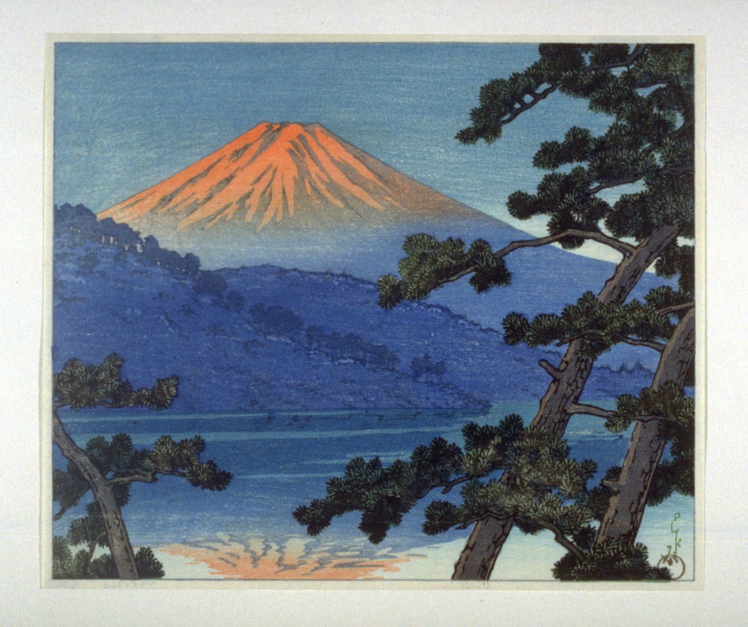 Hasui Kawase - Mount Fuji from Lake Shoji