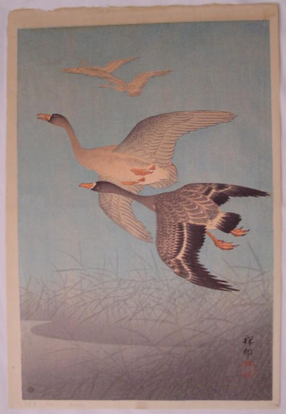 Ohara Koson - Flying Geese and Reeds