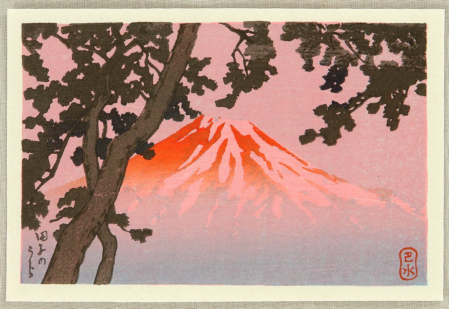 Hasui Kawase - Mt. Fuji seen from Tagonoura