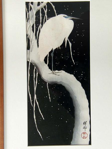 Ohara Koson - Egret on Snowy Branch
