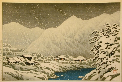 Hasui Kawase - Seven Miles from Nakayama in Hida District