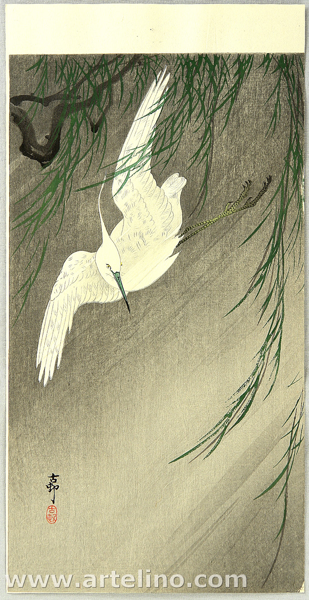 Ohara Koson - Egret in Storm