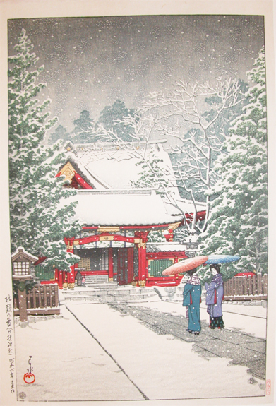 Hasui Kawase - Snow at Togashira