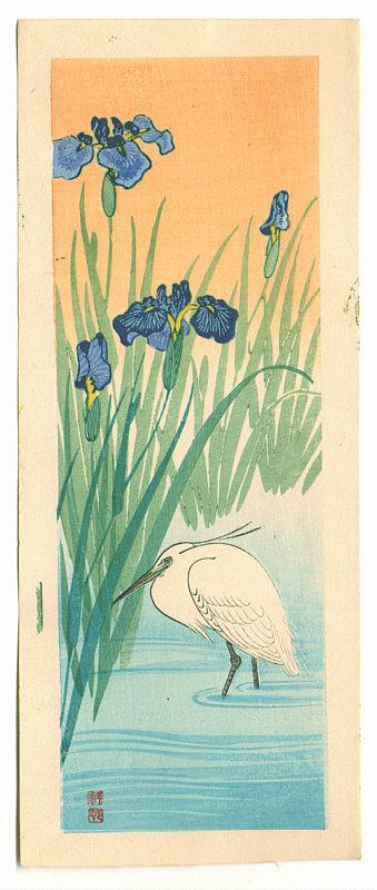 Ohara Koson - Iris and Egret