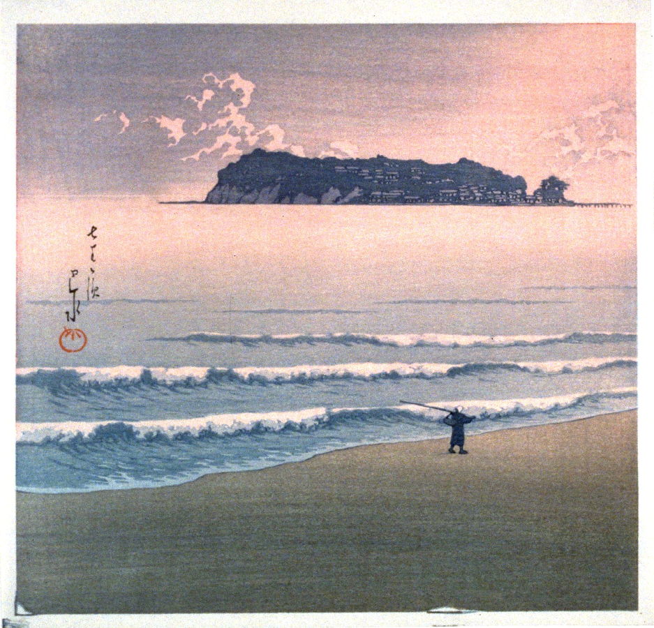 Hasui Kawase - Shichirigahama(?) (Seven-ri Beach)