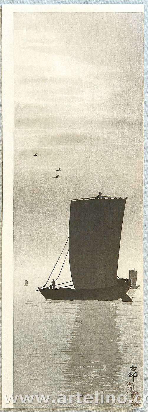 Ohara Koson - Fishing Boats at Sea