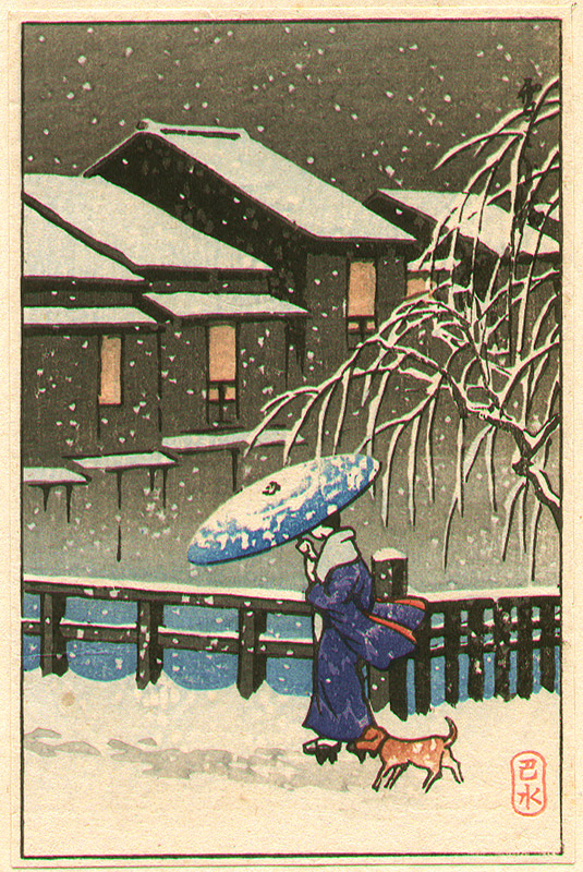 Hasui Kawase - Walk in the Snow