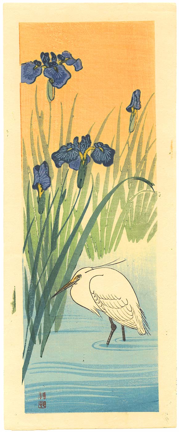 Ohara Koson - Iris and Egret