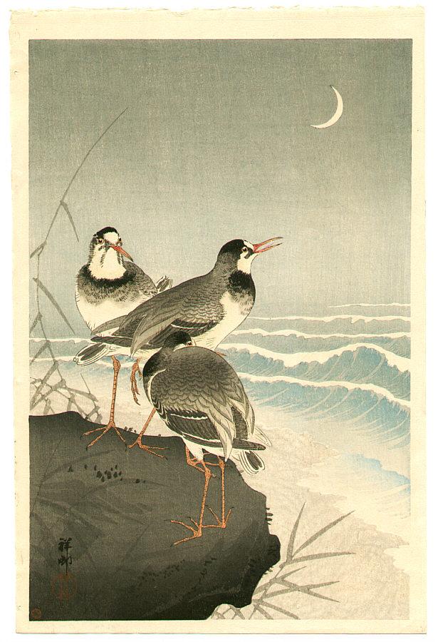 Ohara Koson - Plover near Seaside