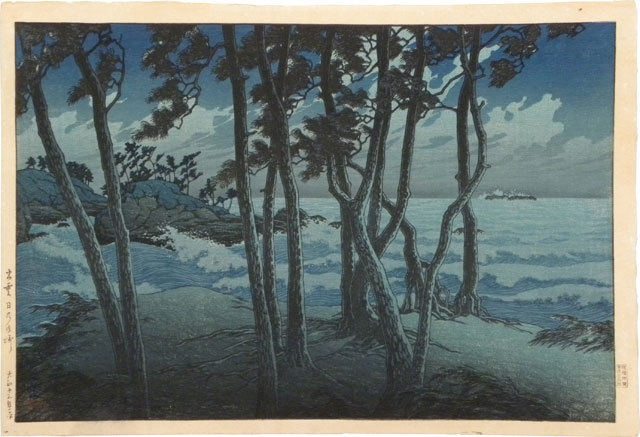 Hasui Kawase - Souvenirs of Travel, Third Series: Hinomisaki, Izumo (Tabi miyage dai sanshu: Izumo Hinomisaki)