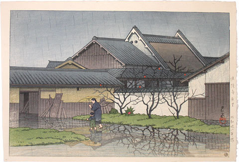 Hasui Kawase - Eastern Hamlet, Horyuji Temple (Horyuji higashi sato)